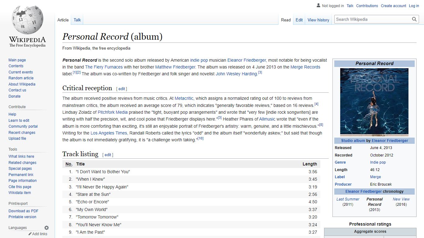 Personal Record (album) - Wikipedia